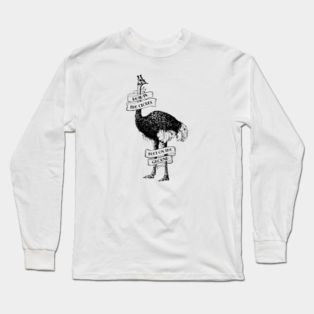 Ostrich Tattoo Long Sleeve T-Shirt by EightUnder